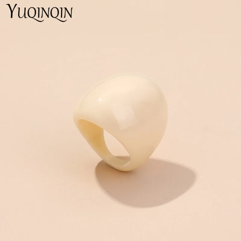 Finger Ring Resin Fashion Punk Big For Women Design Acrylic Irregular Colorful Vintage For Girls Party Jewelry