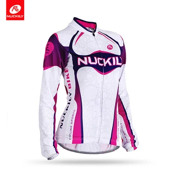

NUCKILY Summer Custom fit Cycle Shirt Ladies' Slim Shape Long Sleeve Cycling Jersey GH001