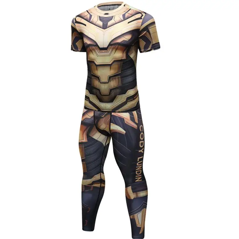 Thanos 3D Футболка с принтом для мужчин Мстители 4 эндигра компрессионная рубашка летний костюм для косплея Железный мужской топ с длинными рукавами для мужчин