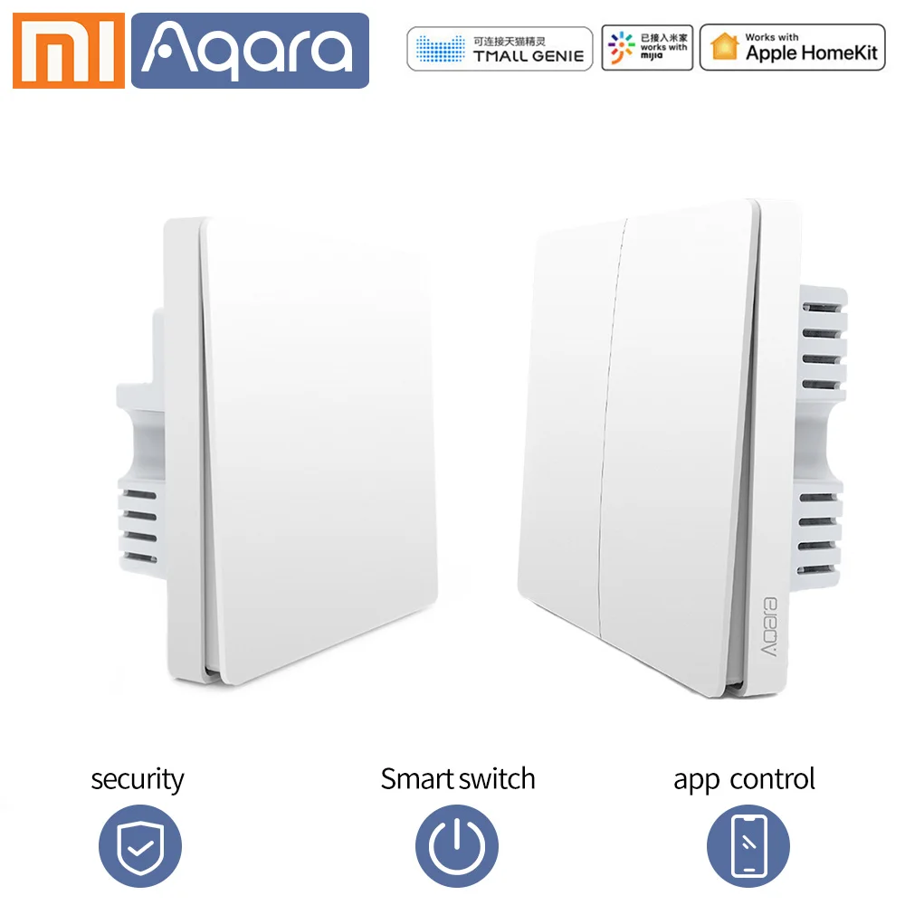 Aqara, умный настенный светильник, переключатель Wi-Fi, приложение Zigbee, управление, умный переключатель, ключ, натуральный провод, живой провод, для Xiaomi, умный дом