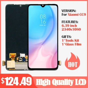 

Super AMOLED 6.39'' For Xiaomi CC9 LCD Mi CC9 Display Touch Screen Digitizer Assembly Replacements for Xiaomi Mi cc9e LCD Screen