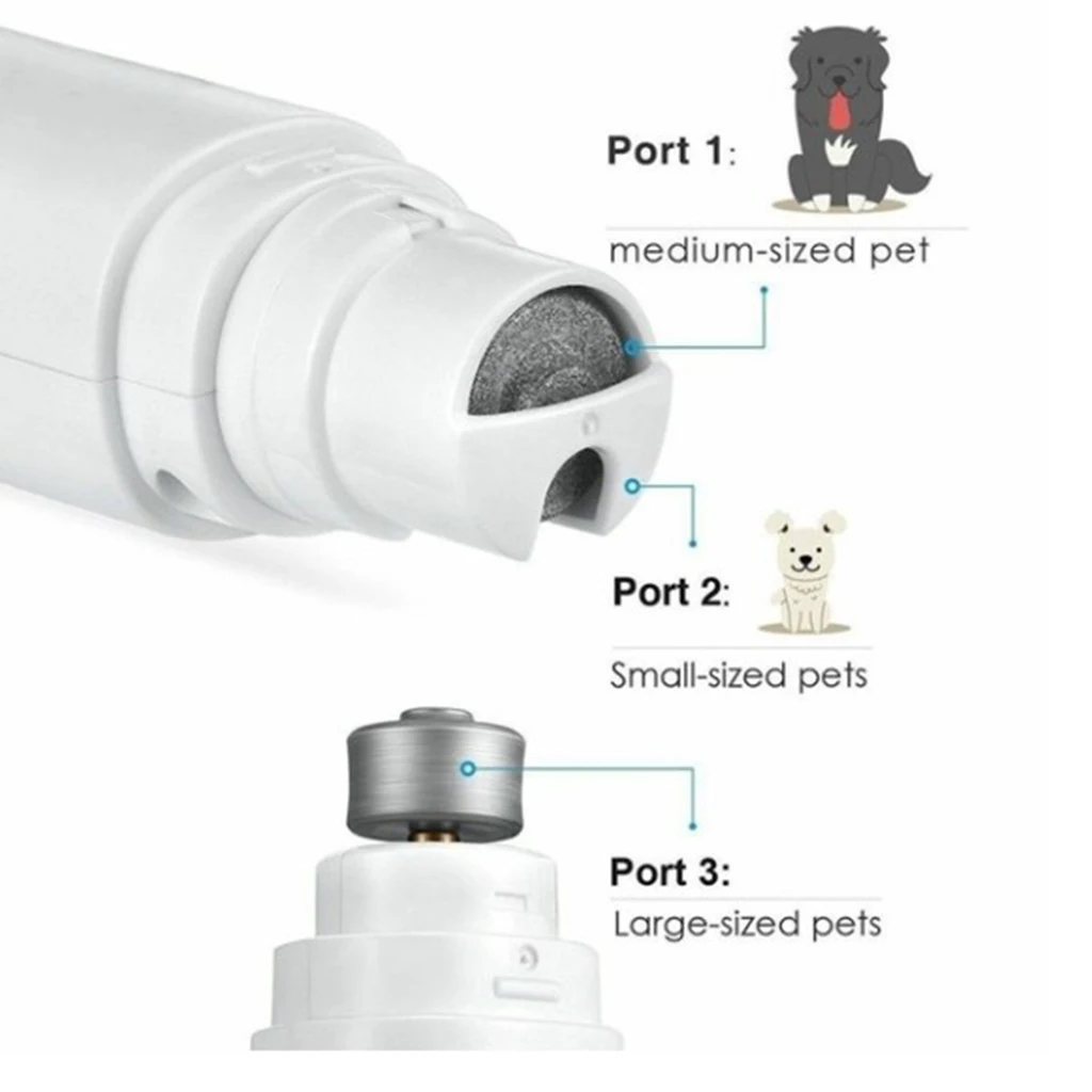 Professional Dog Nail Grinder Cat File Claw Grooming Trimmer Low Noise Pet Paws Clipper Tool, ABS Plastic