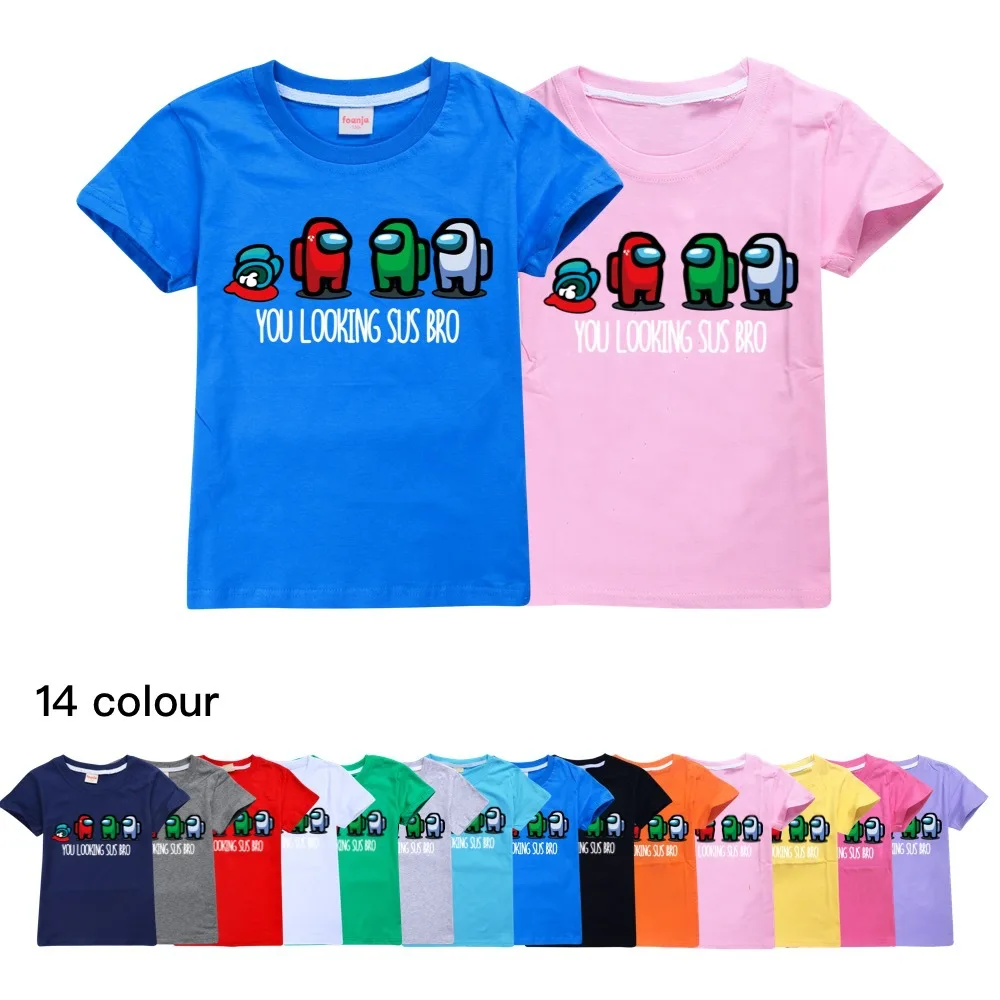 

Top games of 2020 Among us Cotton Children's Summer Casual Tops Boys and Girls Short Sleeve T-shirts kids clothes girls 2 to 16