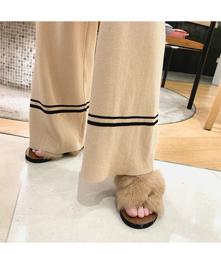 Jielur осень Pantalones Mujer Cintura Alta НОВЫЕ шикарные обтягивающие свободные трикотажные джоггеры женские широкие черные Простые штаны
