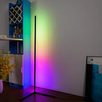 

Nordic RGB Corner Floor Lamp Modern Simple LED Rod Floor Lamps for Living Room Bedroom Atmosphere Standing Indoor Light Fixtures