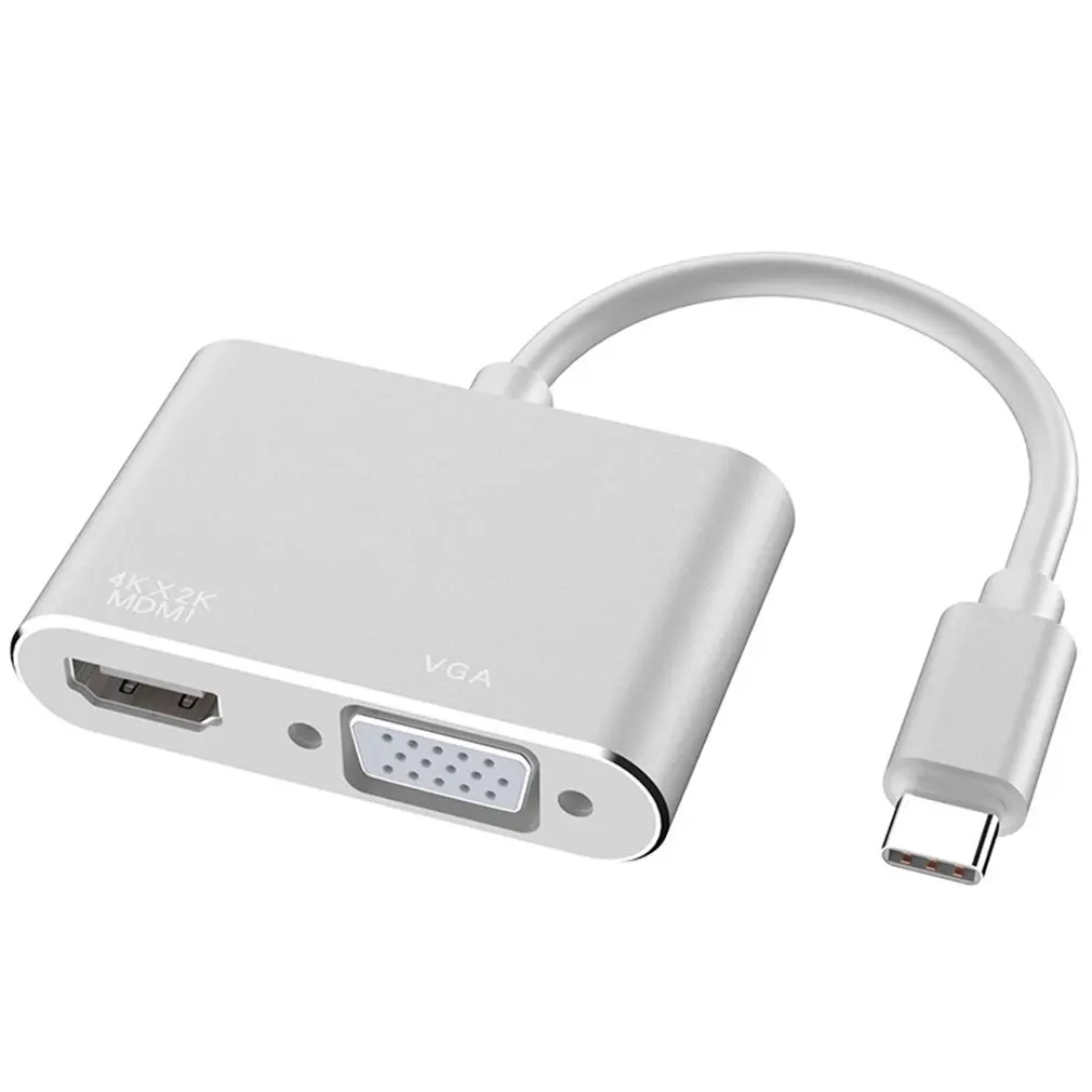 

Type-C To Hdmi+Vga Computer Monitor Cable Converter Laptop Docking Station Type-C Computer To Projector Connector