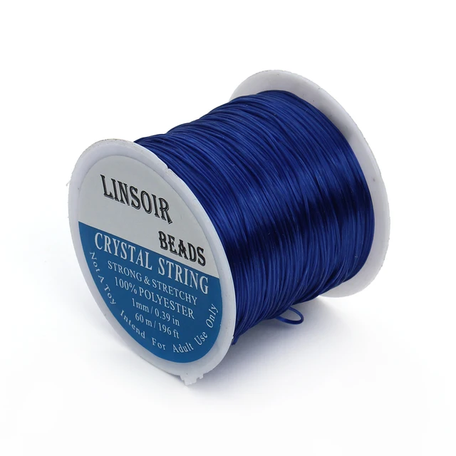 393inch/Roll Strong Elastic Crystal Beading Cord 1mm for Bracelets Stretch Thread String Necklace DIY Jewelry Making Cords Line Royal blue