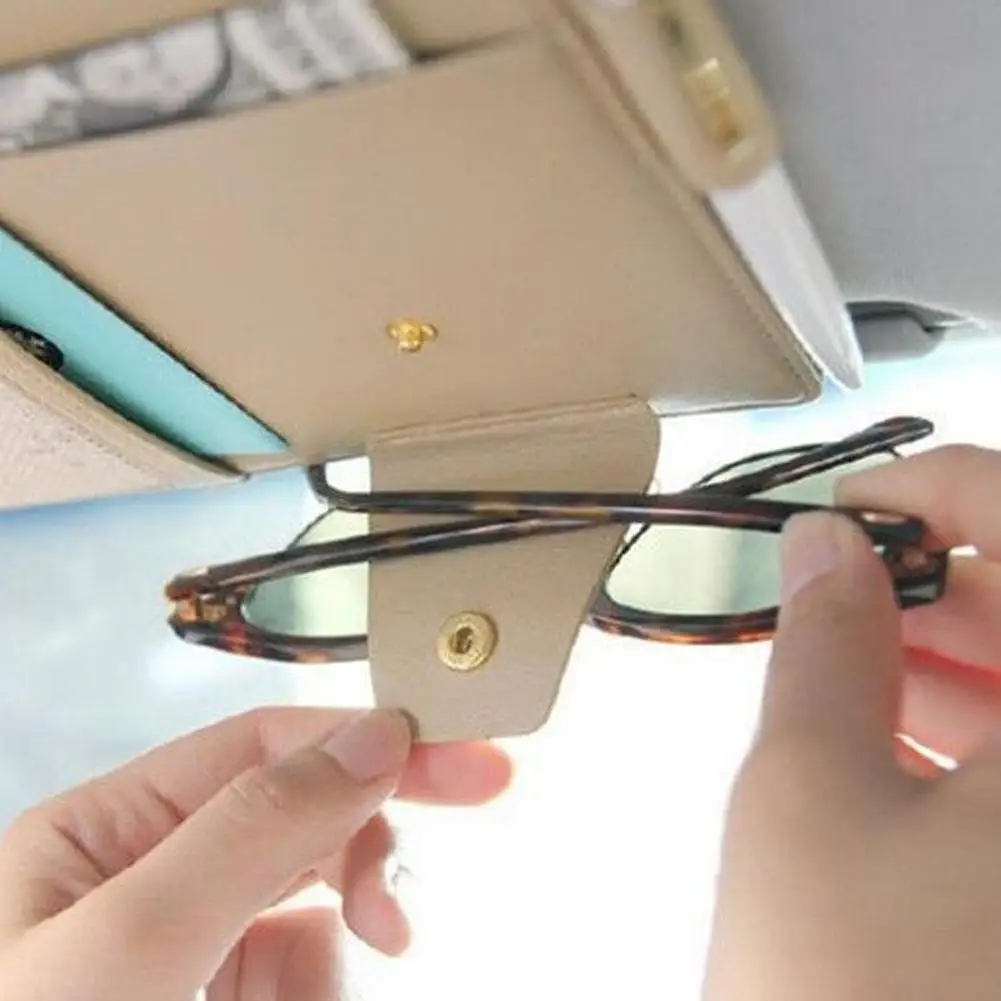 Tanie Samochód Sun organizer visor PU skóra samochód osłona przeciwsłoneczna torba pokrowiec dokumenty biletowe uchwyt na okulary przeciwsłoneczne klip akcesoria samochodowe