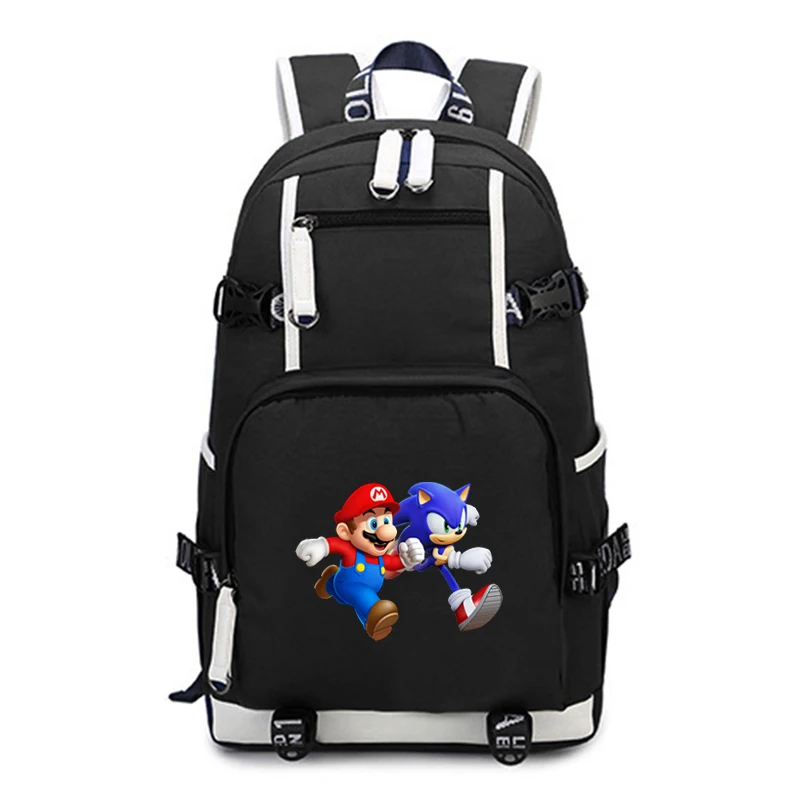 

Sonic And Super Mario Backpacks School Backpack Teenager Girls Boys School Bags Children Kid Travel Bag Large Capacity Bag
