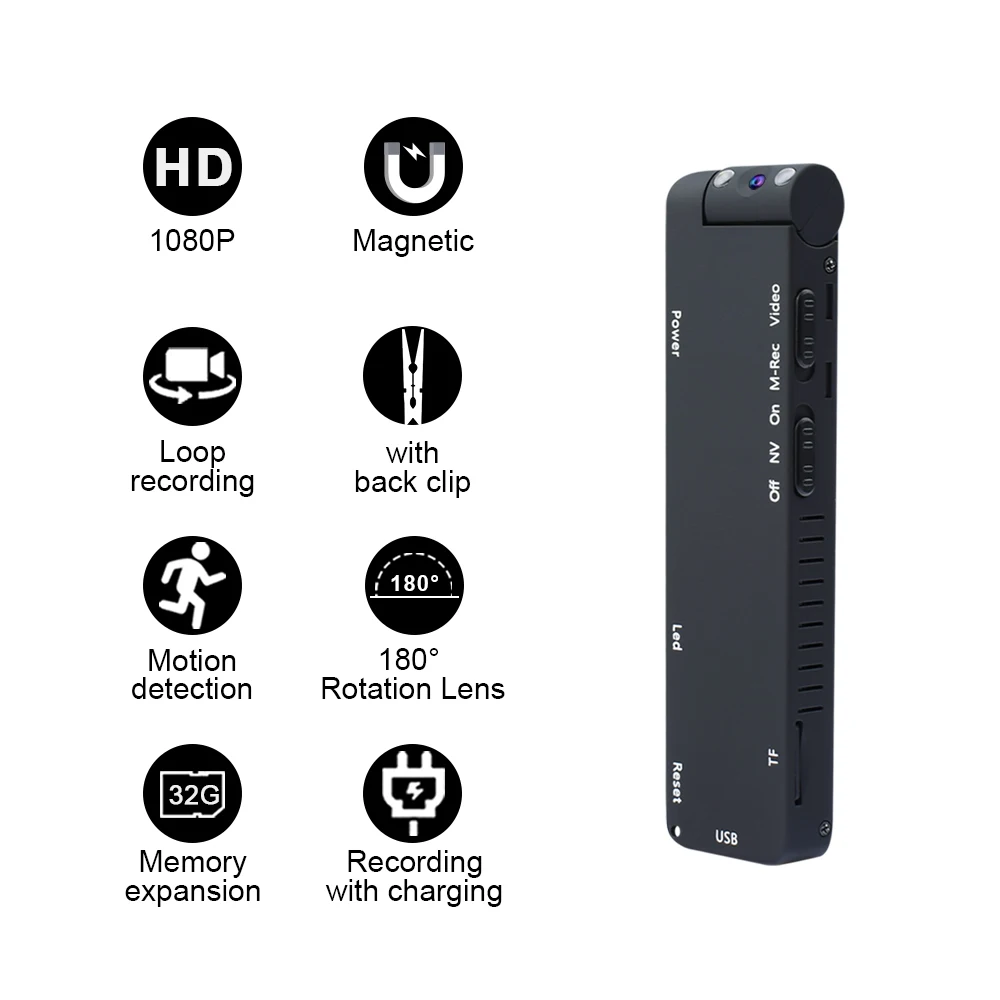Инфракрасная камера ночного видения мини ручка 1080P Запись DVR DV Аудио Видео микро