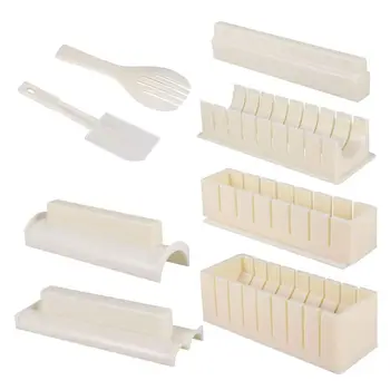 

10pcs/set Sushi Making Kit 5 in 1 Multifunction Rice Roll Mold Maker DIY Kitchen 37MB