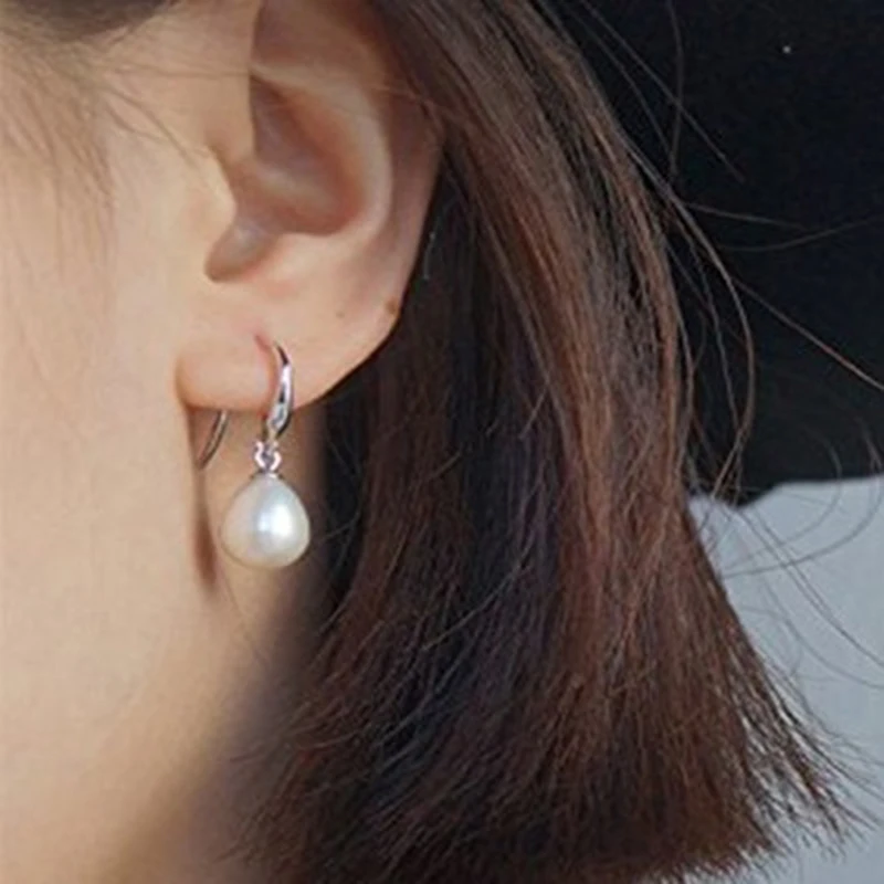 Женские классические серьги с пресноводным жемчугом элегантные модные из