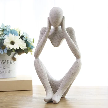 

Forgetive Resin Statues Creative Abstract Thinker People Sculptures Miniature Figurines Craft Office Home Decoration 1pc