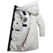 Зимние длинные пуховики, Мужская брендовая одежда, модные теплые пуховые парки, мужская двусторонняя Двусторонняя пуховая куртка