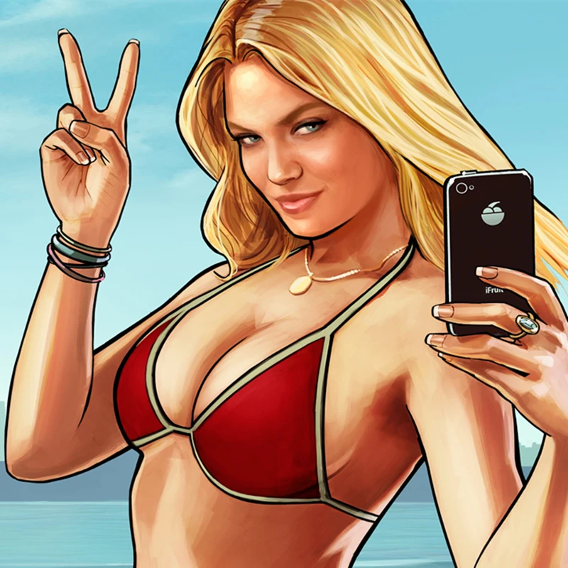 Печатный постер GTA5 для арт-игр с принтом Grand Theft Auto V на холсте Майкла Тревора