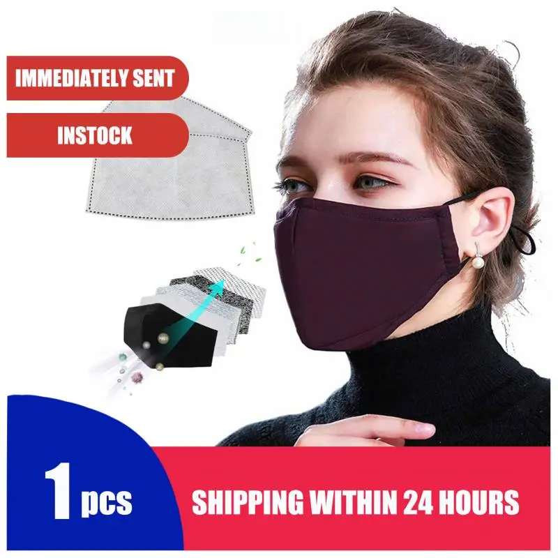 

1Pcs Face Mouth Masks With Filter Paper Anti Dust Haze Pollution Reusable PM2.5 Respirator Smoke Allergy Healthy Care
