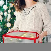 

New 64 Baubles Storage Organiser Box Bag For Christmas Xmas Tree Decoration Balls Decor Divider Wholesale Drop Shipping