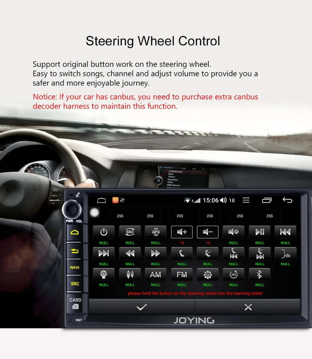 Excellent JOYING double din 7 inch Car Radio Android 8.1 Octa Core built in DSP&4G HD Fast Boot Universal head unit GPS map with free DVR 19