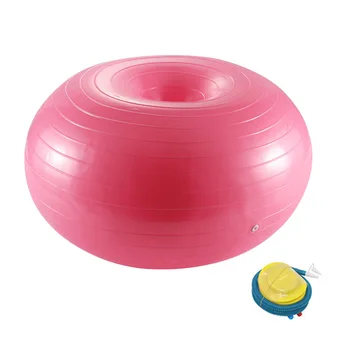 

PVC Donut Shaped Non Slip Yoga Ball Home Gym Balance Training For Pilates With Inflatable Pump Exercise Anti Burst Body Building