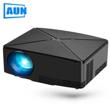 AUN Proyector C80 UP, разрешение 1280x720, 2200 люмен с Android wifi HD мультимедийный проектор для домашнего кинотеатра, дополнительный мини-проектор C80