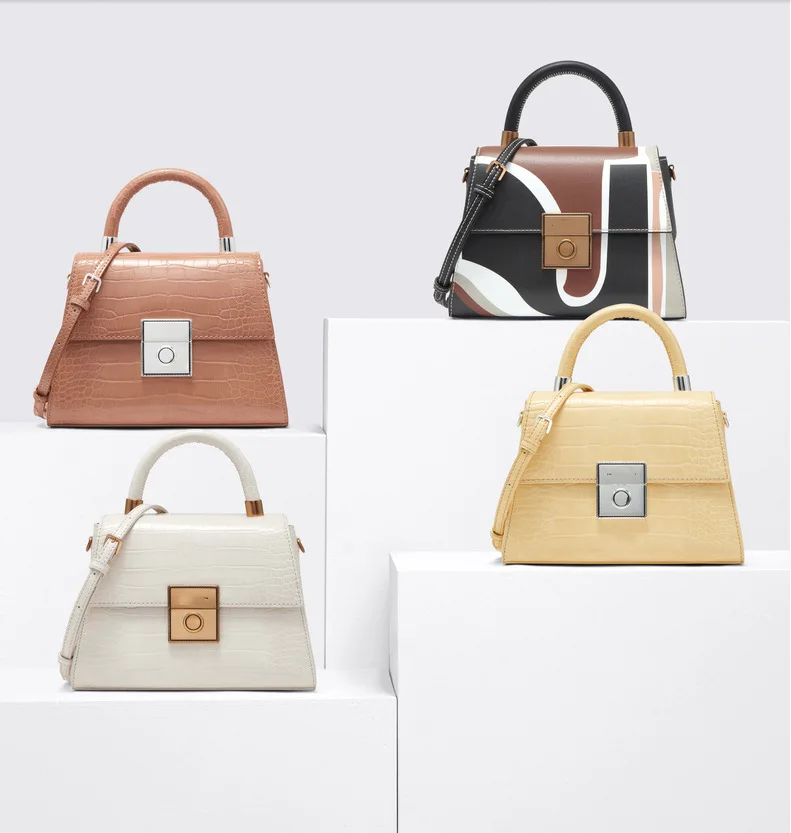 2021 new women's bag PU leather solid color hourglass type metal buckle flip hand shoulder women | Багаж и сумки