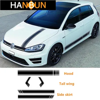 

Racing Styling Vinyl Sticker Car Hood Side Skirt Decorative Decal For Volkswagen Golf 7 Polo Exterior Trim Stickers