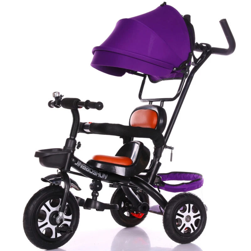 

Fast-selling multi-function children's tricycle pedal-type four-in-one stroller Inflatable explosion-proof wheel tricycle