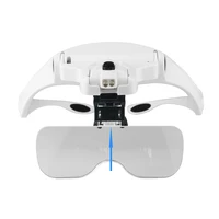 Magnifying Glasses Reading Illuminated Magnifier 1.0X 1.5X 2.0X 2.5X 3.5X 2 Lights Adjustable Head Illuminated Loupe Magnifier 2