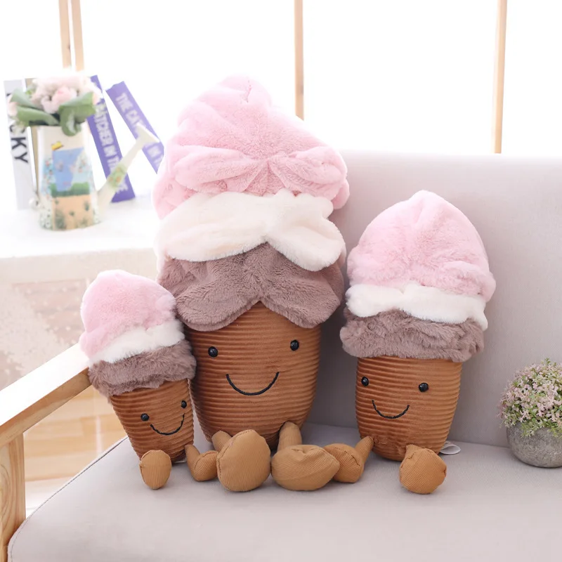 

Popular Sweet Ice Cream Doll Ins Originality Ice Cream Cone Doll Cartoon Children Lint Toys Gift
