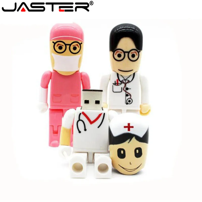 

JASTER Mini Doctors nurse USB Flash Drive dentist Pen drive Gift cartoon pendrive 4GB/8GB/16GB/32GB/64GB/128GB Memory stick