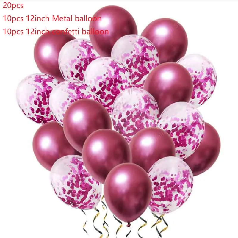 style 21 10 шт 12-дюймовые металлические шары двухцветная конфетти микс вечерние шарики для украшения на день рождения свадебные сувениры Новинка! фигурные бусины воздушные шары - Цвет: style 21