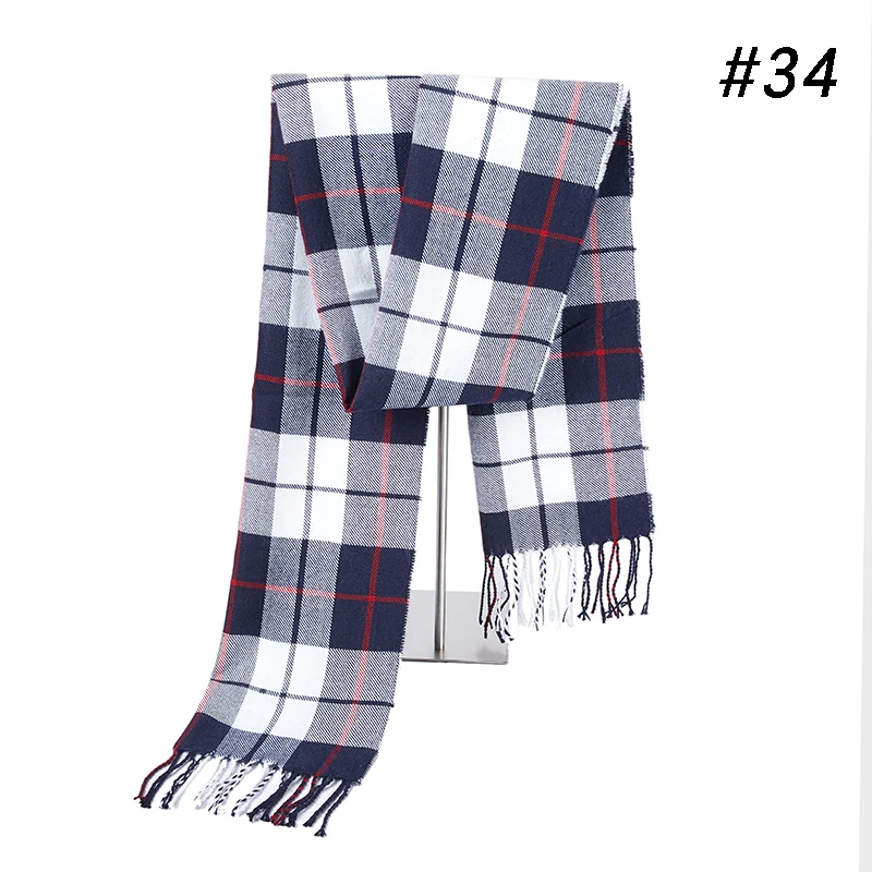 Winter Scarf Men's Warm Foulard Solid Scarves Fashion Casual Scarf Warm Cashmere Men Scarf