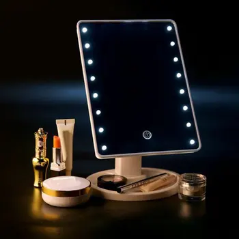 

LED Makeup Mirror Illuminated Cosmetic Table Mirror With Light for Make Up Adjustable Light Cosmetic Mirror 16 Touch Screen