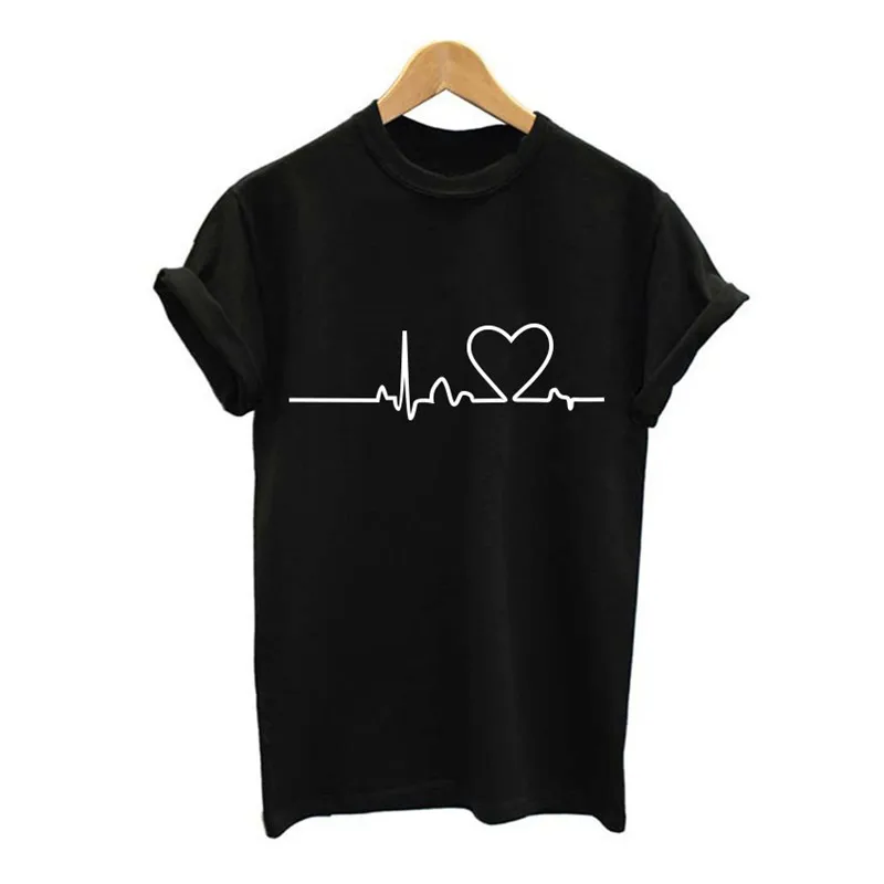 FIXSYS модная женская футболка, графическая футболка, милые летние топы, Женская хипстерская футболка, футболка с коротким рукавом, белая черная футболка - Цвет: WTQ5024-Black
