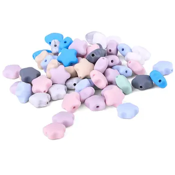 

Wholesale Silicone Stars Beads BPA Free Baby Teething Beads Chewable Silicone Teethers Infants Nursing Nipple Chain DIY Tools