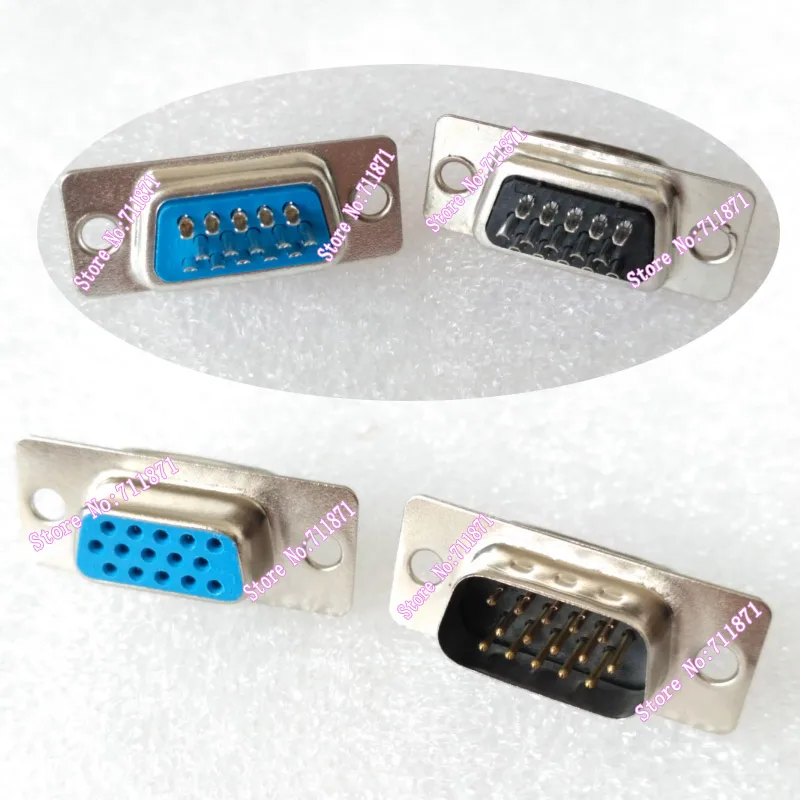 15 pin Мужской Женский HDB15 D-Sub VGA сварной разъем адаптер игл отверстие 15P стык |