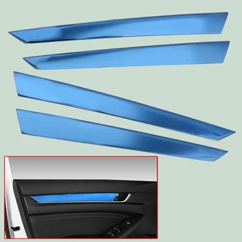 

4pcs Blue Interior Door Armrest Panel Trim Stripe Stainless Steel Fit for Honda Accord 2018 2019 2020