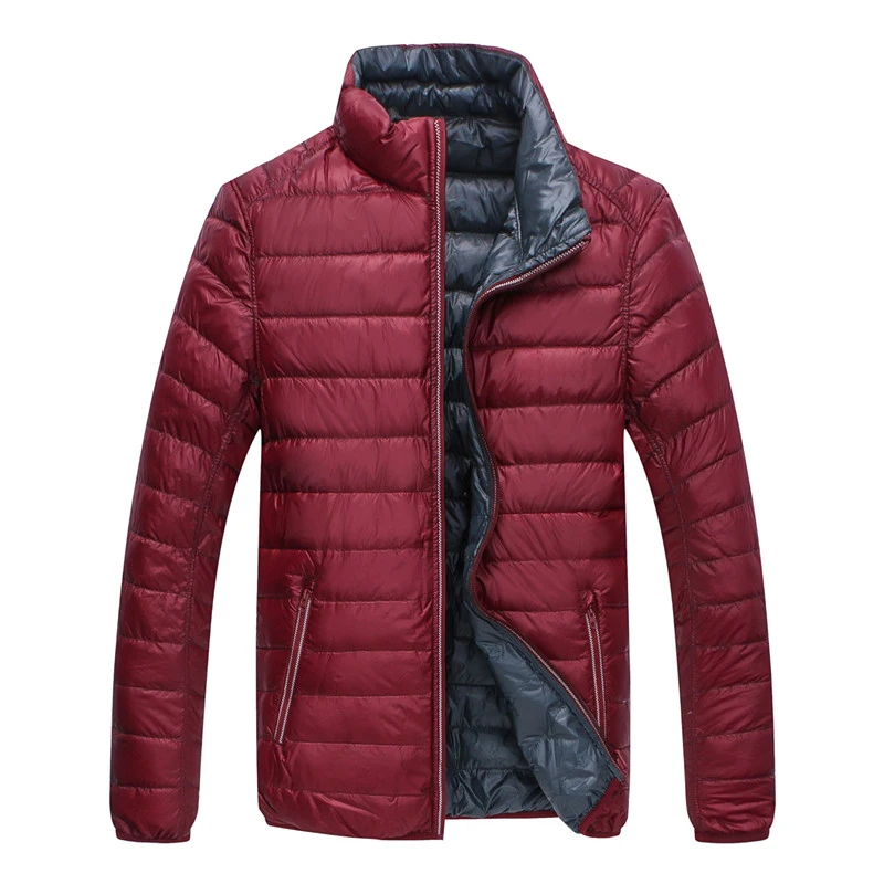 5XL 6XL 7XL 90% белый утиный пух, зимняя теплая куртка, пальто, мужские тонкие сверхлегкие пуховики, мужская верхняя одежда, пальто - Цвет: Red02TB