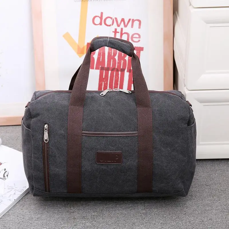 Canvas Large Capacity Travel Bags Women Storage Bag Female Messenger Bag Mujer Duffle Bag Hand Carry Bag Maleta Deportiva Hombre - Цвет: Black