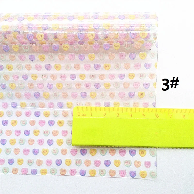 Sewing & Fiber Candy Hearts Printed Transparent See Through JELLY
