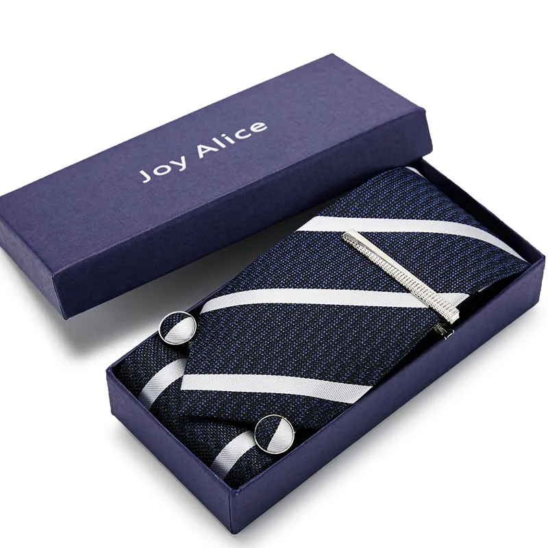 

Gift Box packing Mens Tie 100% Silk Gravata Novelty Necktie Hanky Cufflink&Pin Set For Wedding Business Party Free Shipping