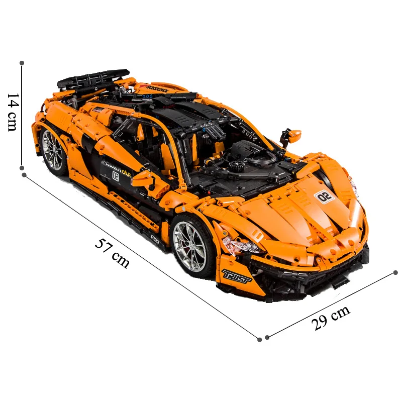 13090 Technic серия P1 оранжевый гоночный автомобиль набор приложение RC модель строительные блоки мощность мотор функция 20087
