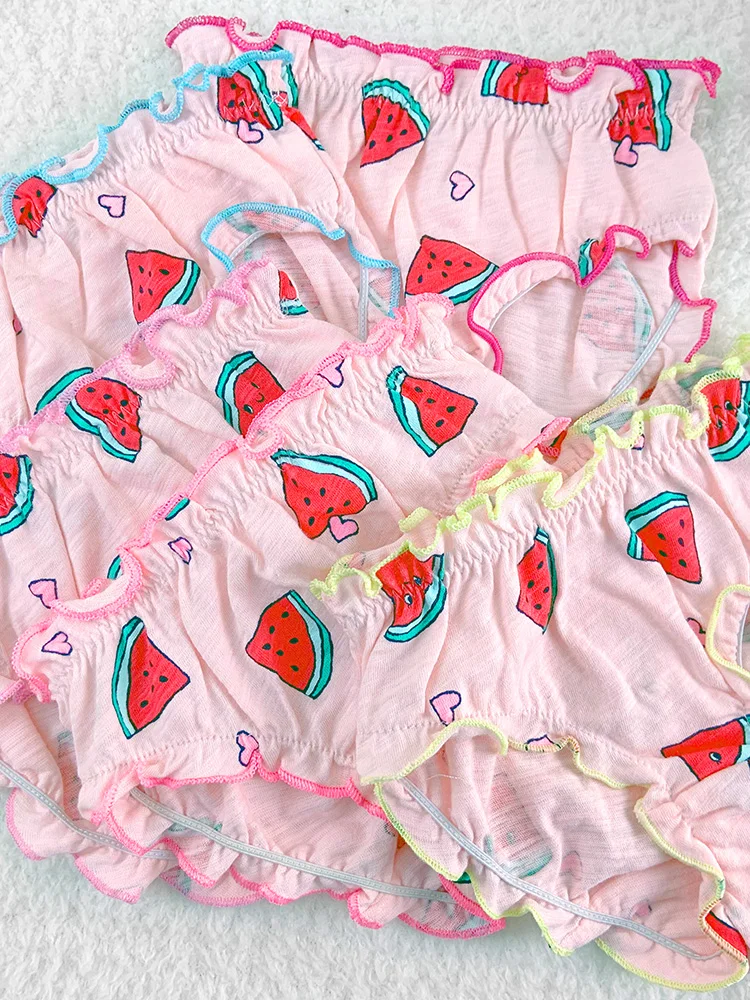 Baby ;Panties for Girls 100% Cotton 5 Pcs/Lot Kids Elastic Lace Design Waist Clothes