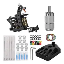 8 обмоток тату машина набор татуировки иглы Чернила чашки гаечные ключи Резиновые Кольца Комплект Перманентный макияж инструменты