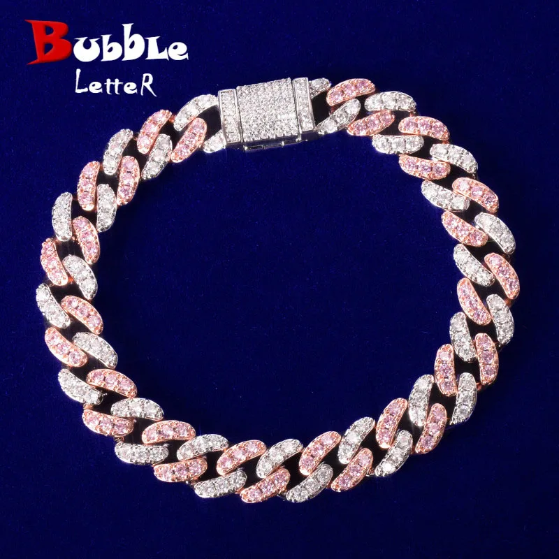 10mm Pink Miami Cuban Link Bracelet 