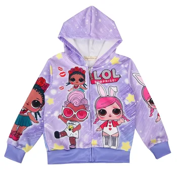 

New Autumn Girls Cartoon Clothes Lol Doll Girls Lovely Princess Zipper Coat Fashion Children Girls Thanksgiving Costume