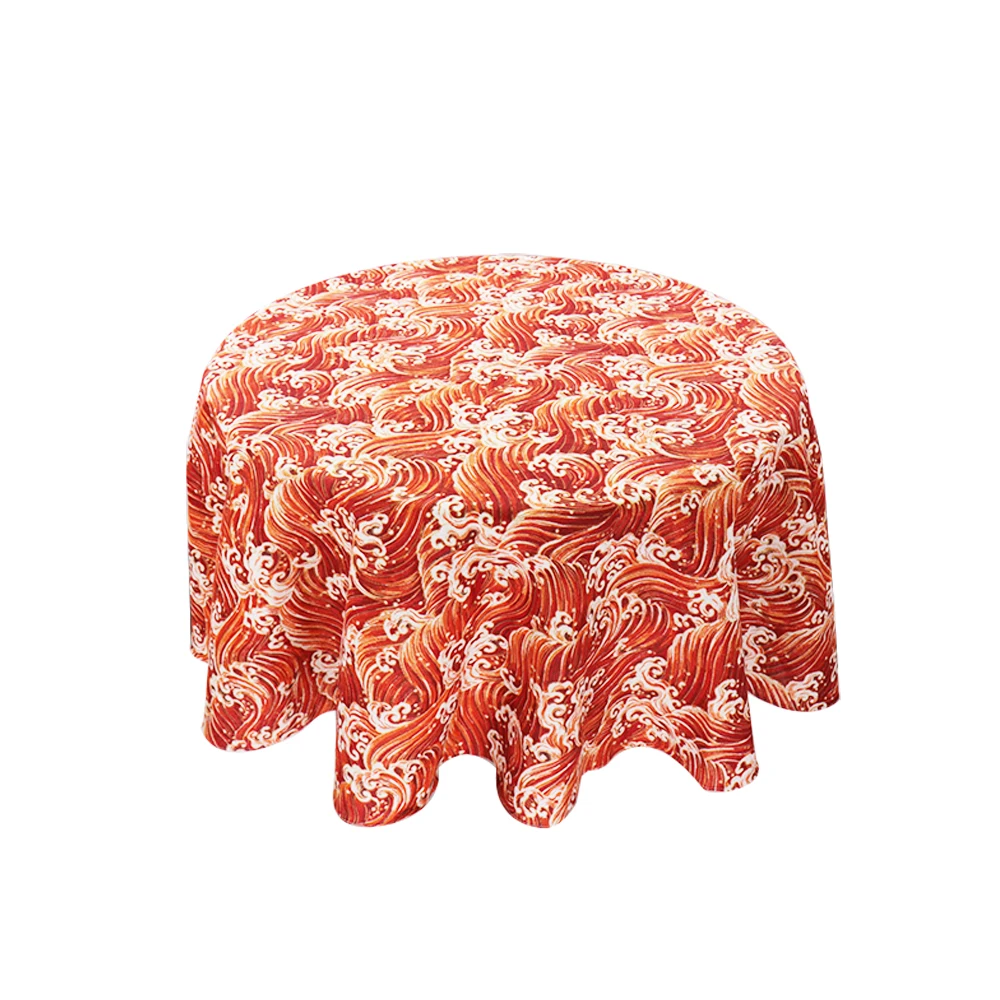 150 cm Staltiesė Medvilninė lininė apvali staltiesė Valgomojo stalo viršelis Nordic Printed Home Decor Baltas Žalias Apvalkalas nuo dulkių virtuvei