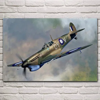 

raaf supermarine aircraft spitfire mk v fighter ww2 military living room home wall art decor canvas silk fabric poster KM914