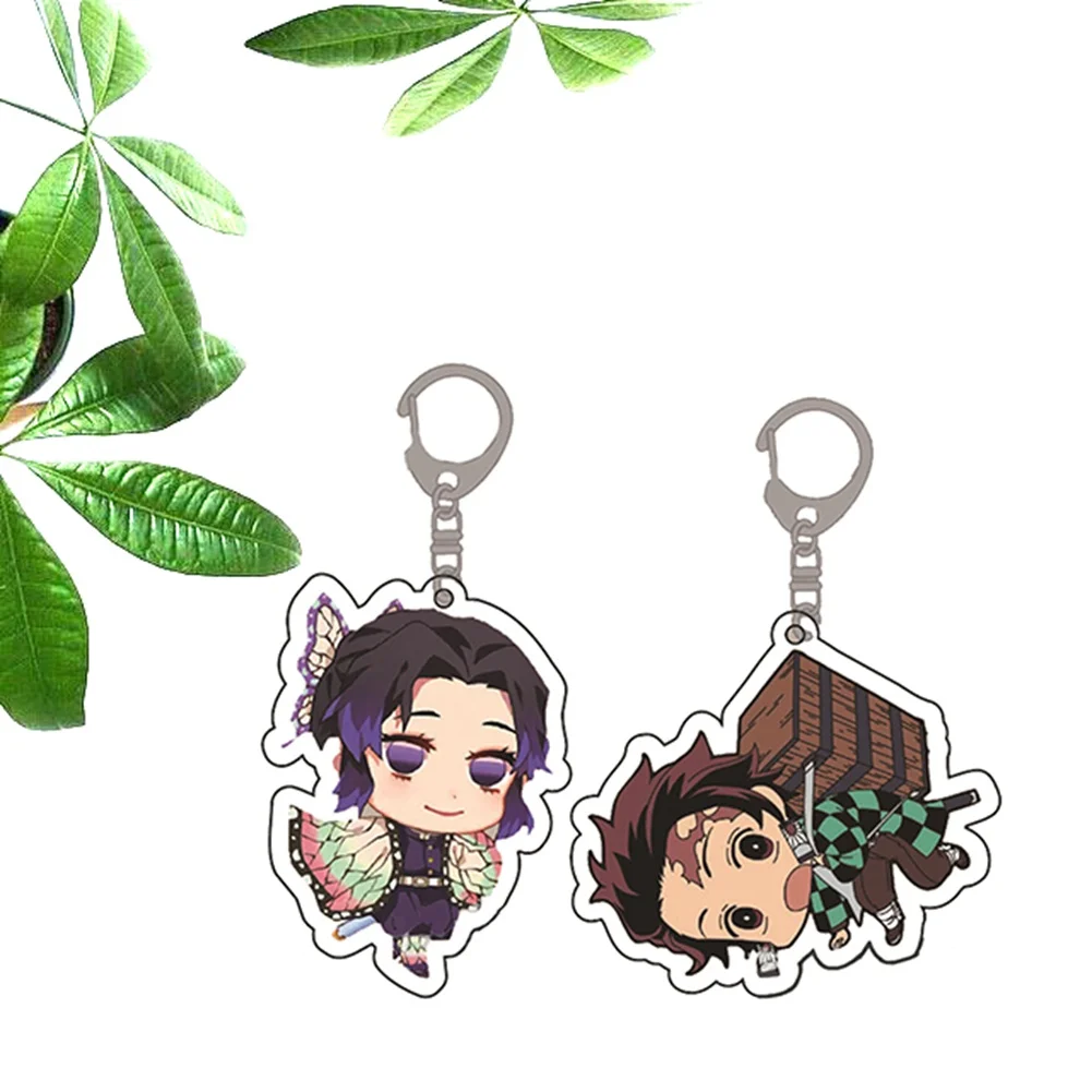 Kawaii Anime Keychain Demon Slayer Kimetsu no Yaiba Figure Key Chains