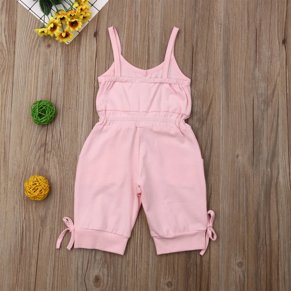 Children Summer Clothing 1-6Y Toddler Baby Girl Romper Bib Pants Sleeveless Romper Overalls Cropped Jumpsuits